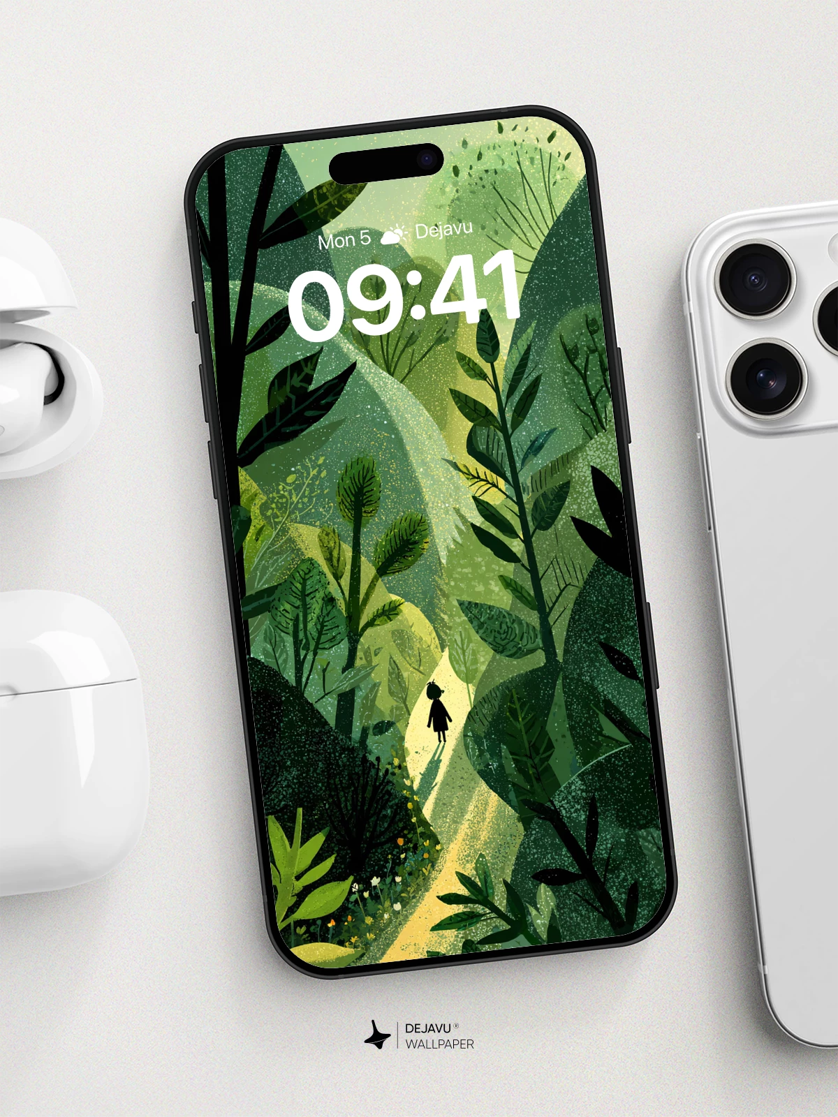 Whispering Jungle Path Wallpaper 8K for iPhone and Android