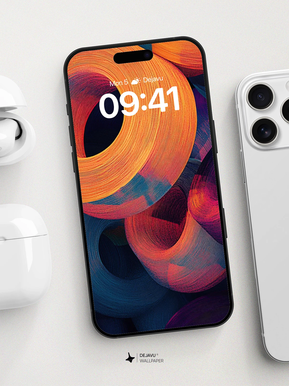 Vibrant Abstract Rings Wallpaper 8K for iPhone and Android