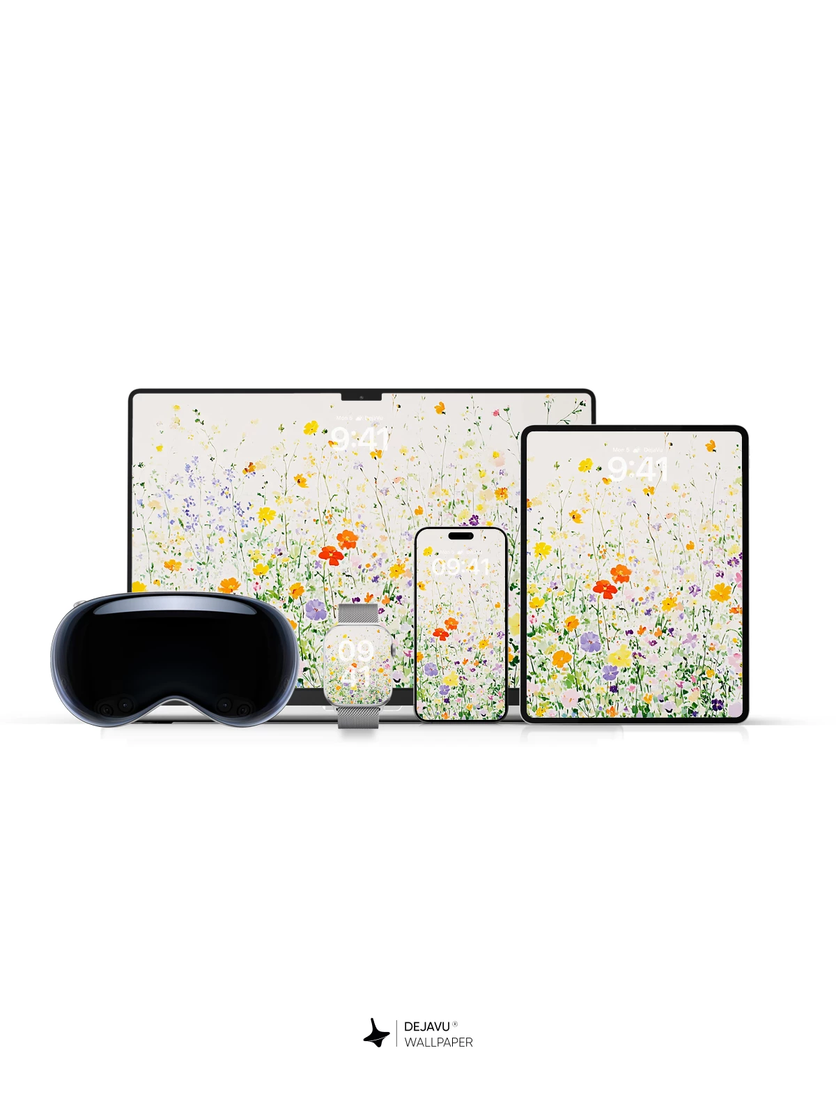 Watercolor Wildflower Field Wallpaper 8K for iPhone and Android