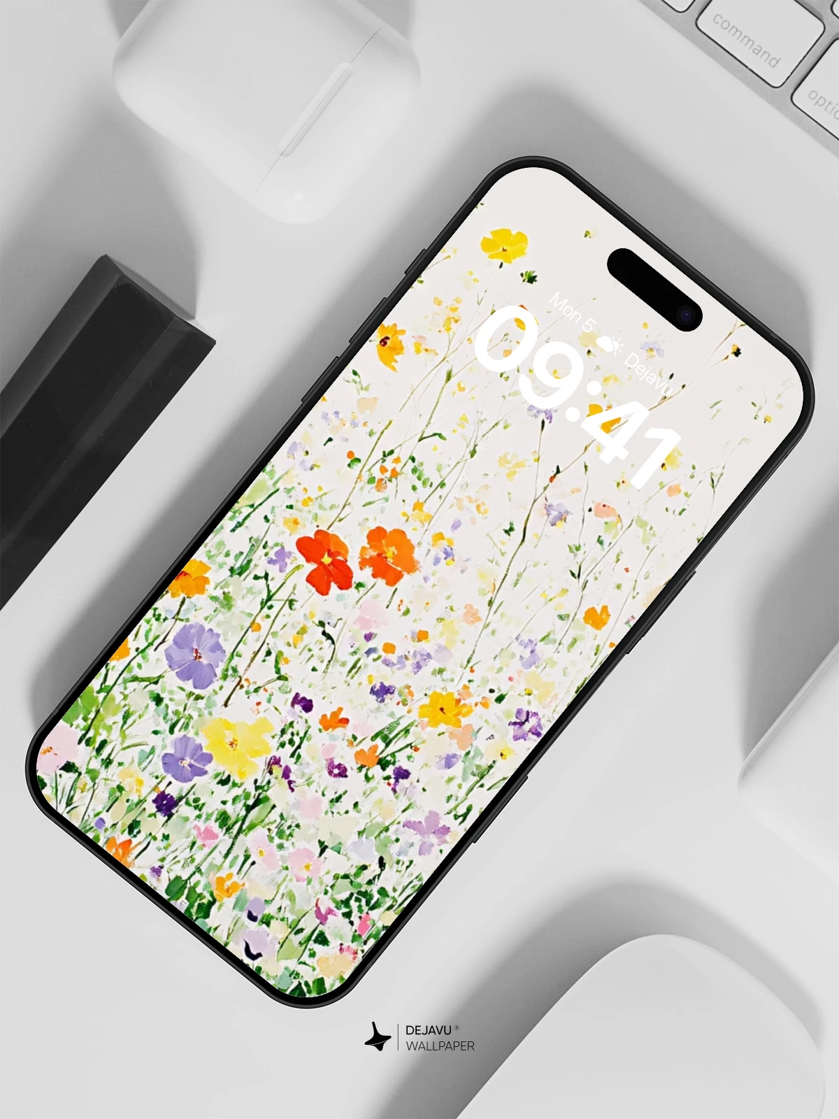 Watercolor Wildflower Field Wallpaper 8K for iPhone and Android