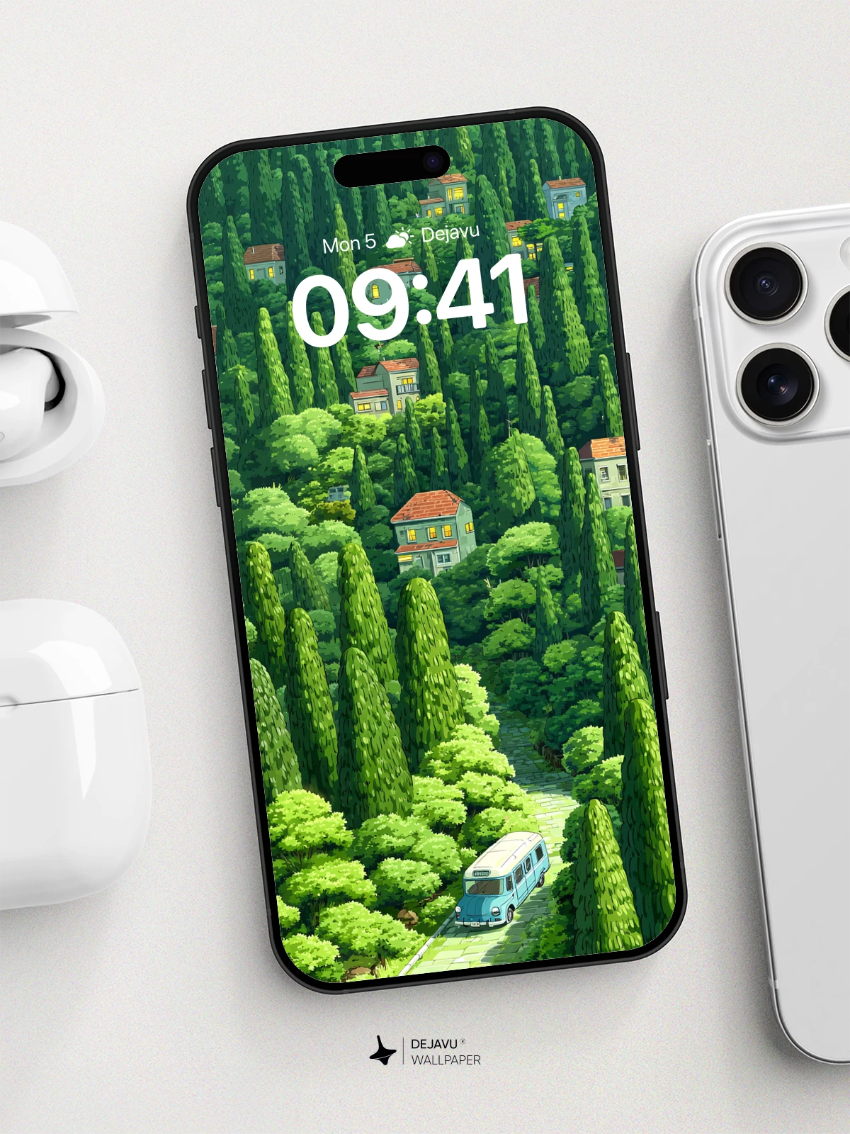 Enchanted Forest Village Wallpaper 8K for iPhone and Android
