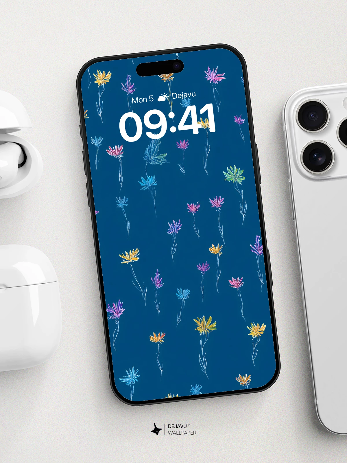 Whimsical Floral Pattern Wallpaper 8K for iPhone and Android