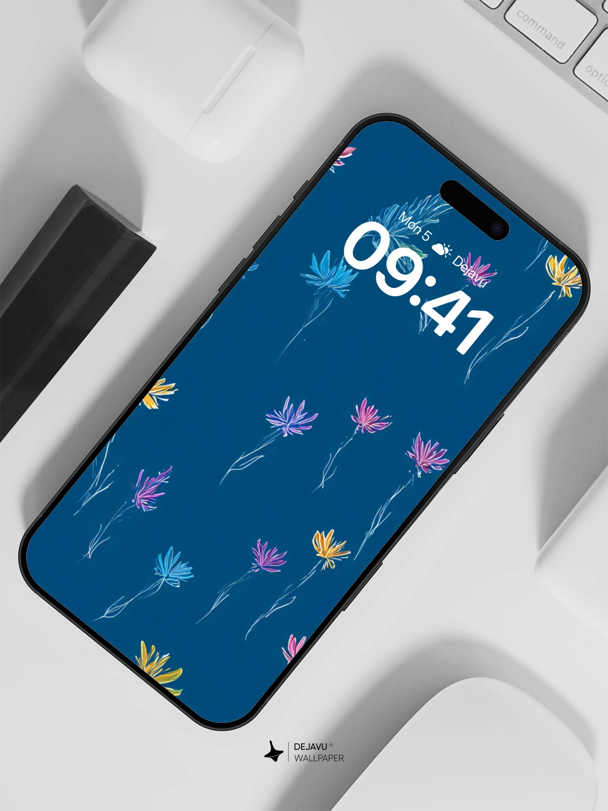 Whimsical Floral Pattern Wallpaper 8K for iPhone and Android