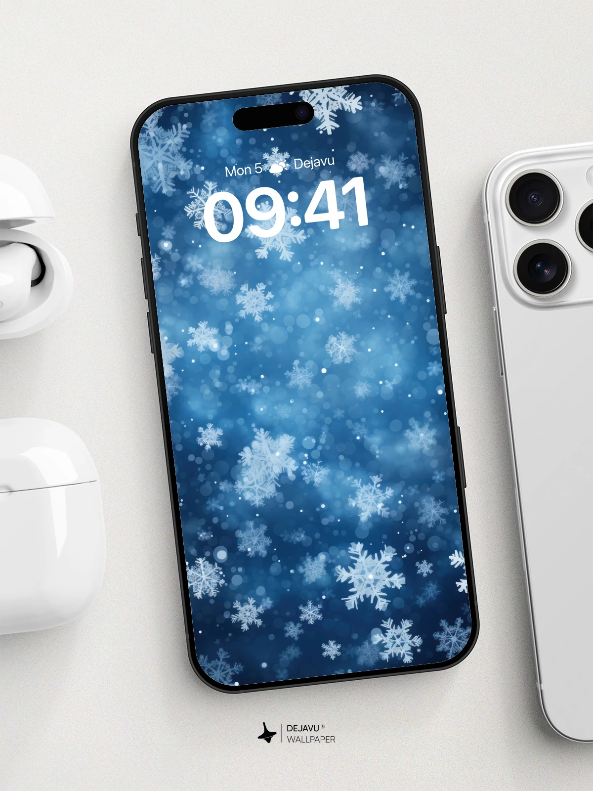 Winter Snowflake Dreams Wallpaper 8K for iPhone and Android