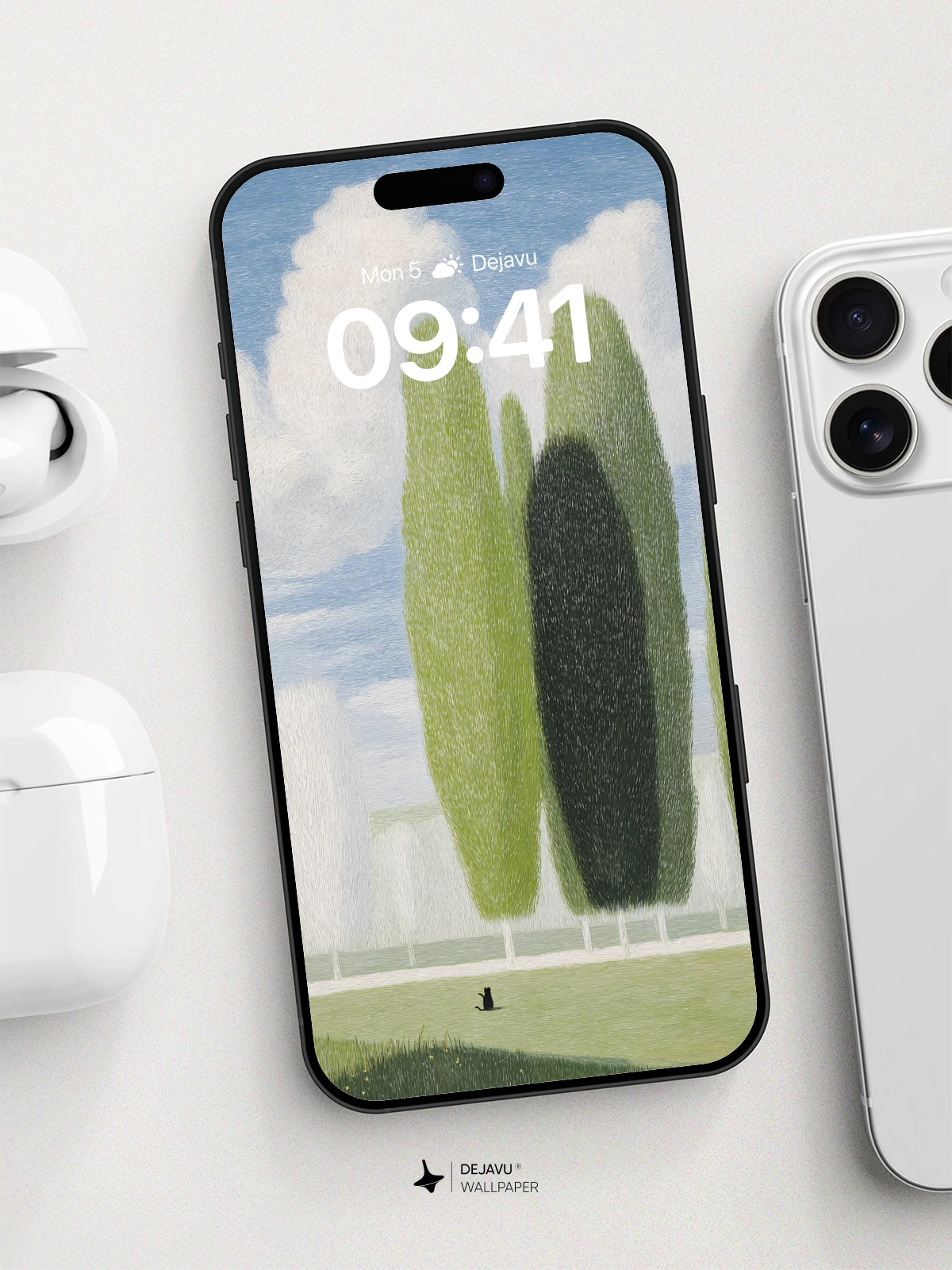 Surreal Tree Silhouettes Wallpaper 8K for iPhone and Android