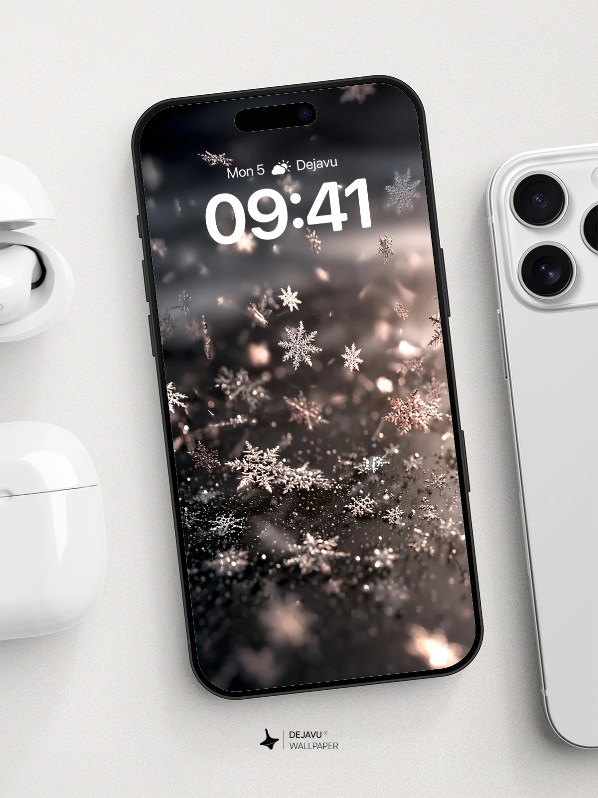 Winter Snowflake Magic Wallpaper 8K for iPhone and Android
