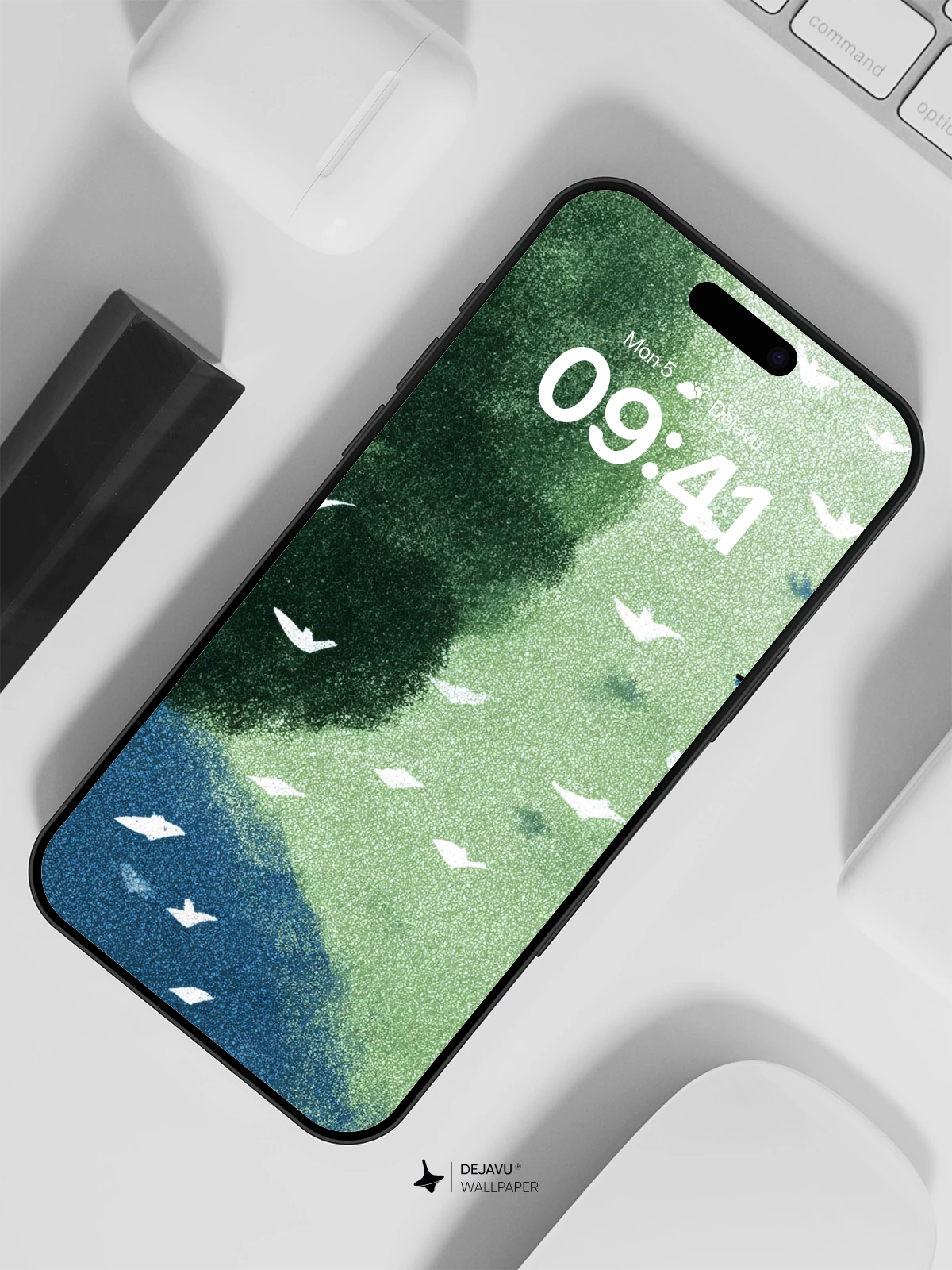 Minimalist Tree and Birds Wallpaper 8K for iPhone and Android