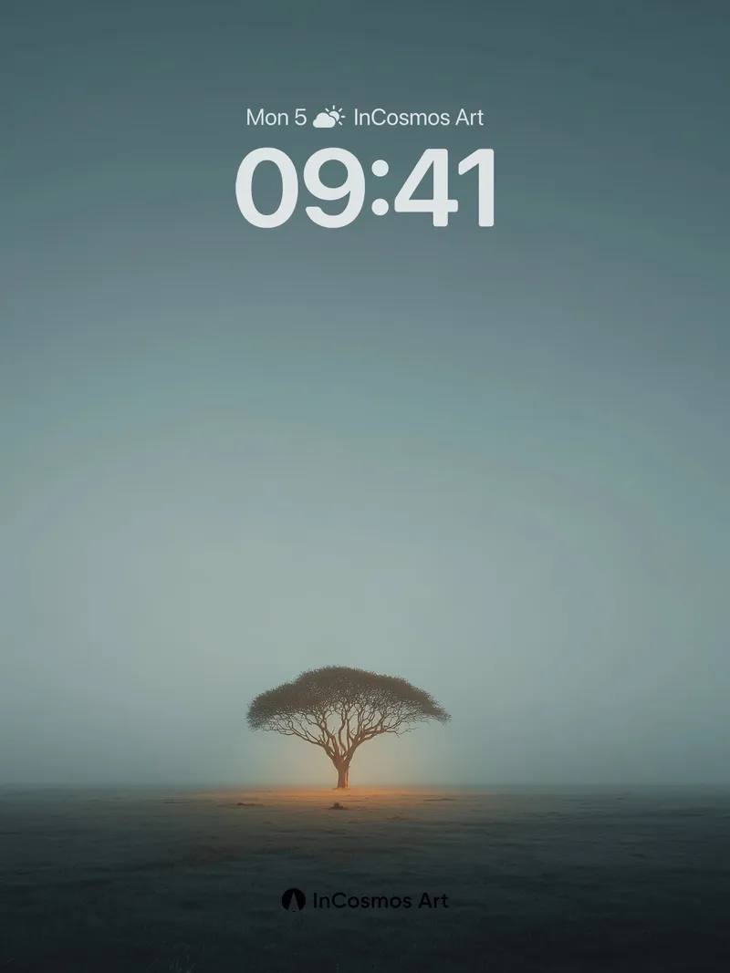 Solitary Ember Wallpaper with Horizon Glow