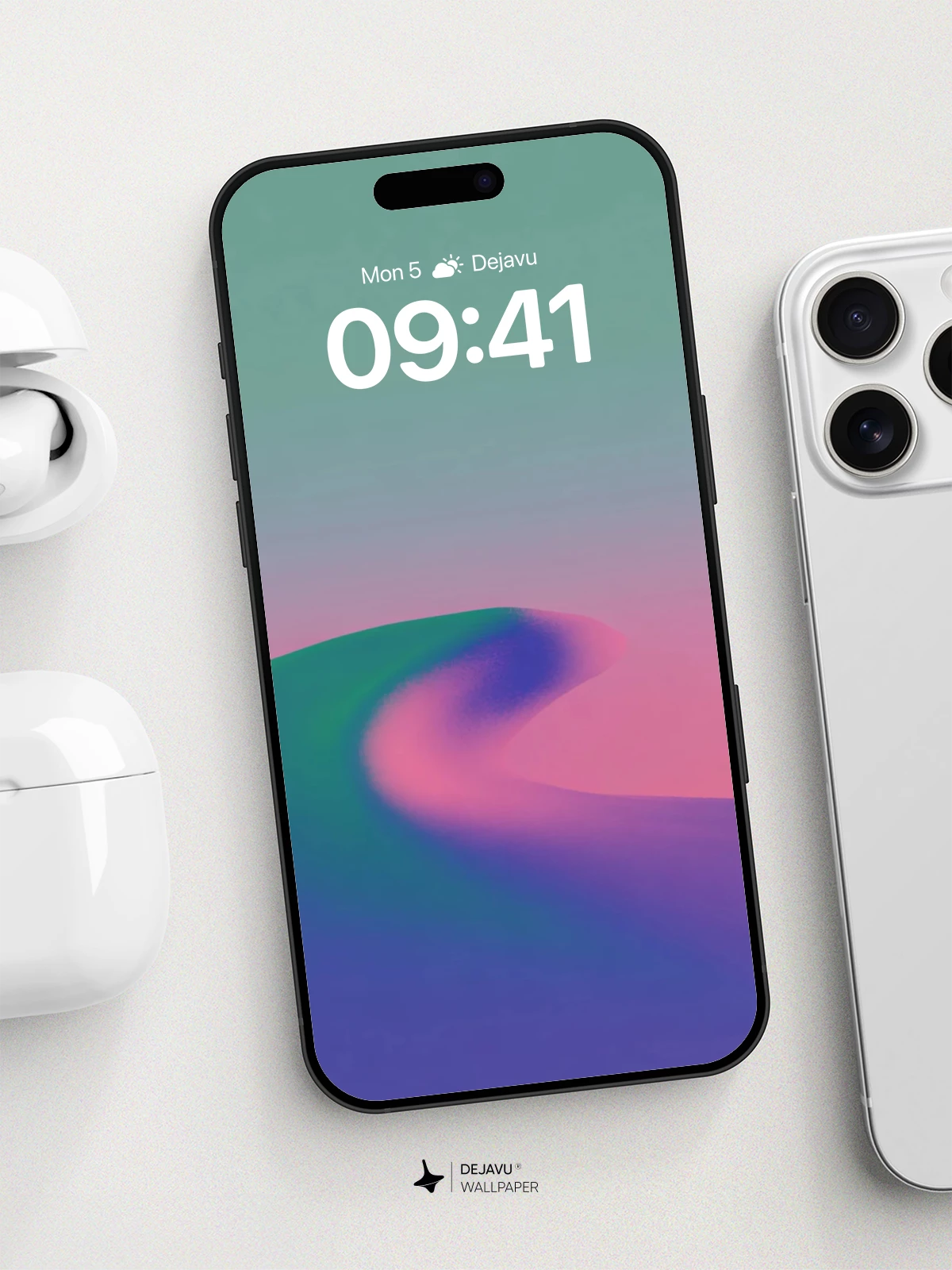 Abstract Gradient Wave Wallpaper 8K for iPhone and Android