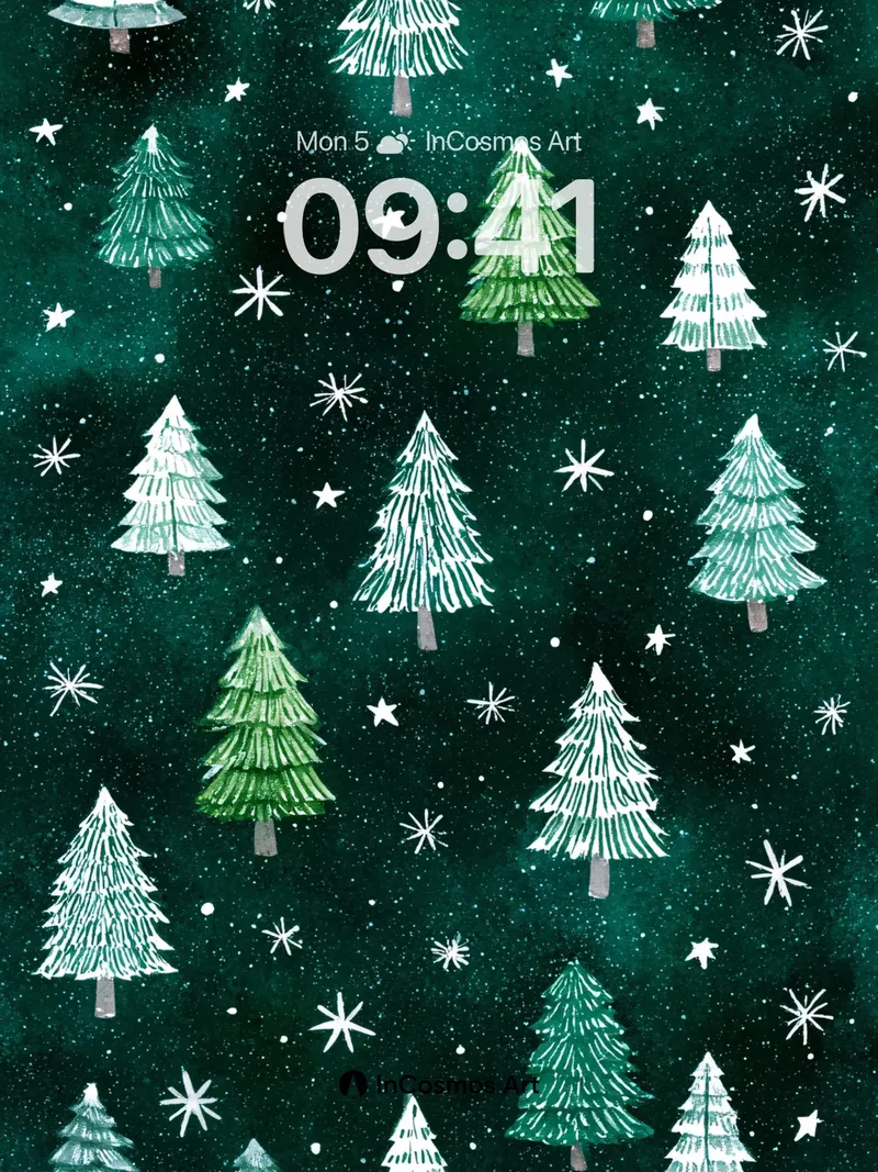 Whispering Pine Wallpaper with Starlit Veil