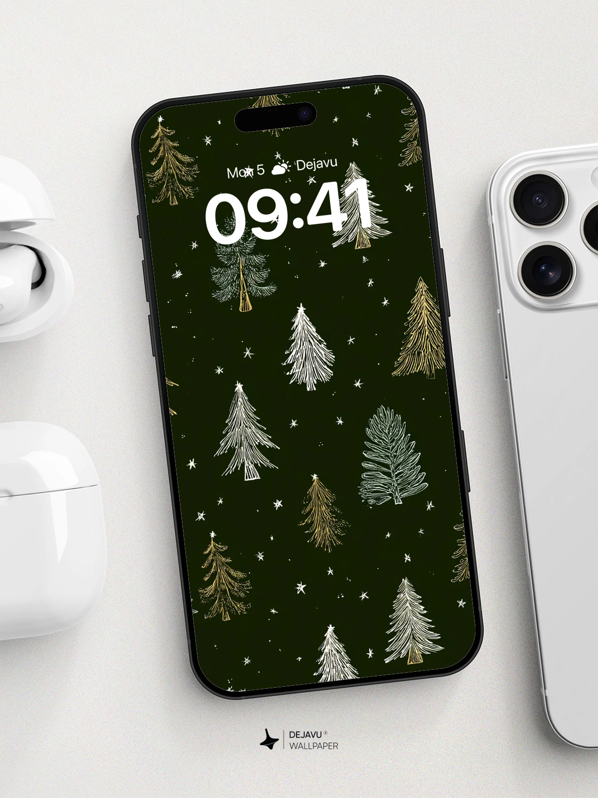 Winter Forest Sketch Wallpaper 8K for iPhone and Android