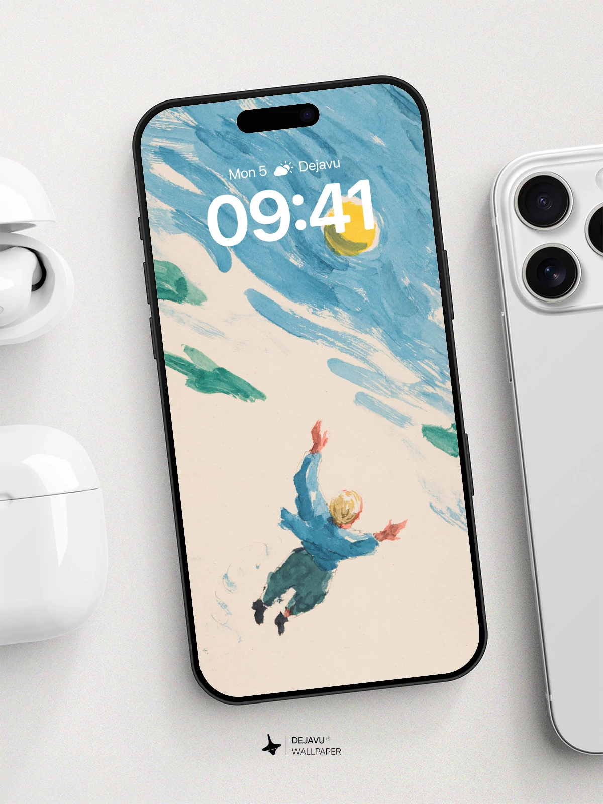 Surreal Sky Diver Wallpaper 8K for iPhone and Android