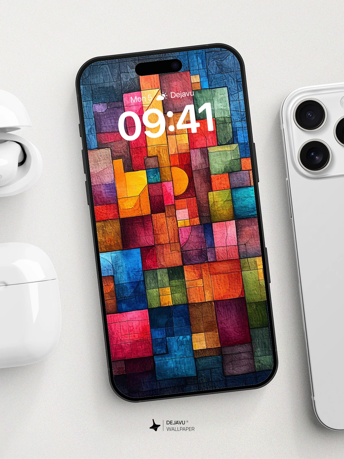 Vibrant Abstract Cubism Wallpaper 8K for iPhone and Android