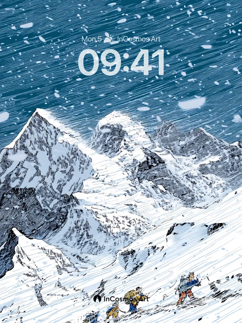 Frost-etched Summit Wallpaper with Alpine Echoes