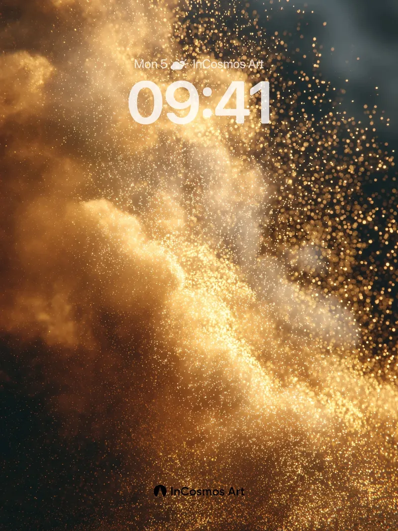 Golden Storm Wallpaper with Floating Dust