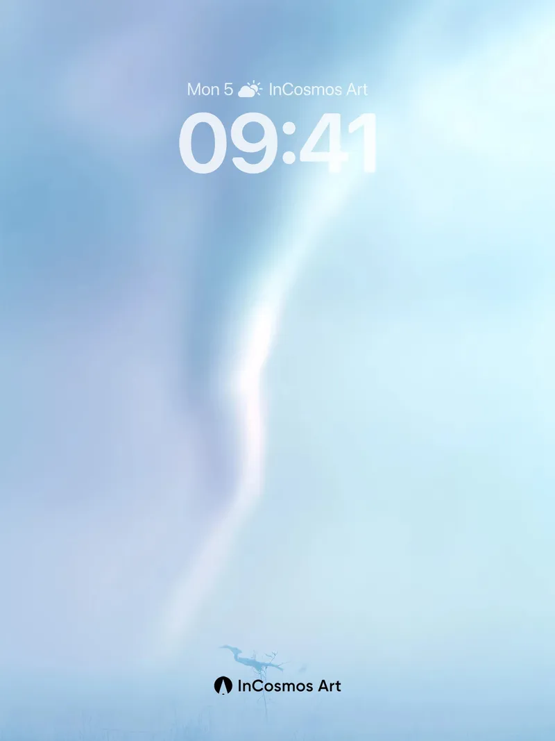 Serene Tornado Wallpaper with Flying Heron