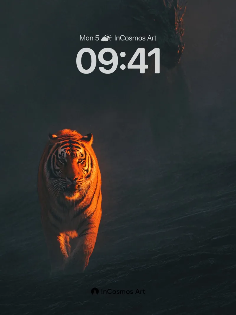 Shadowed Majesty Wallpaper with Tiger and Dragon