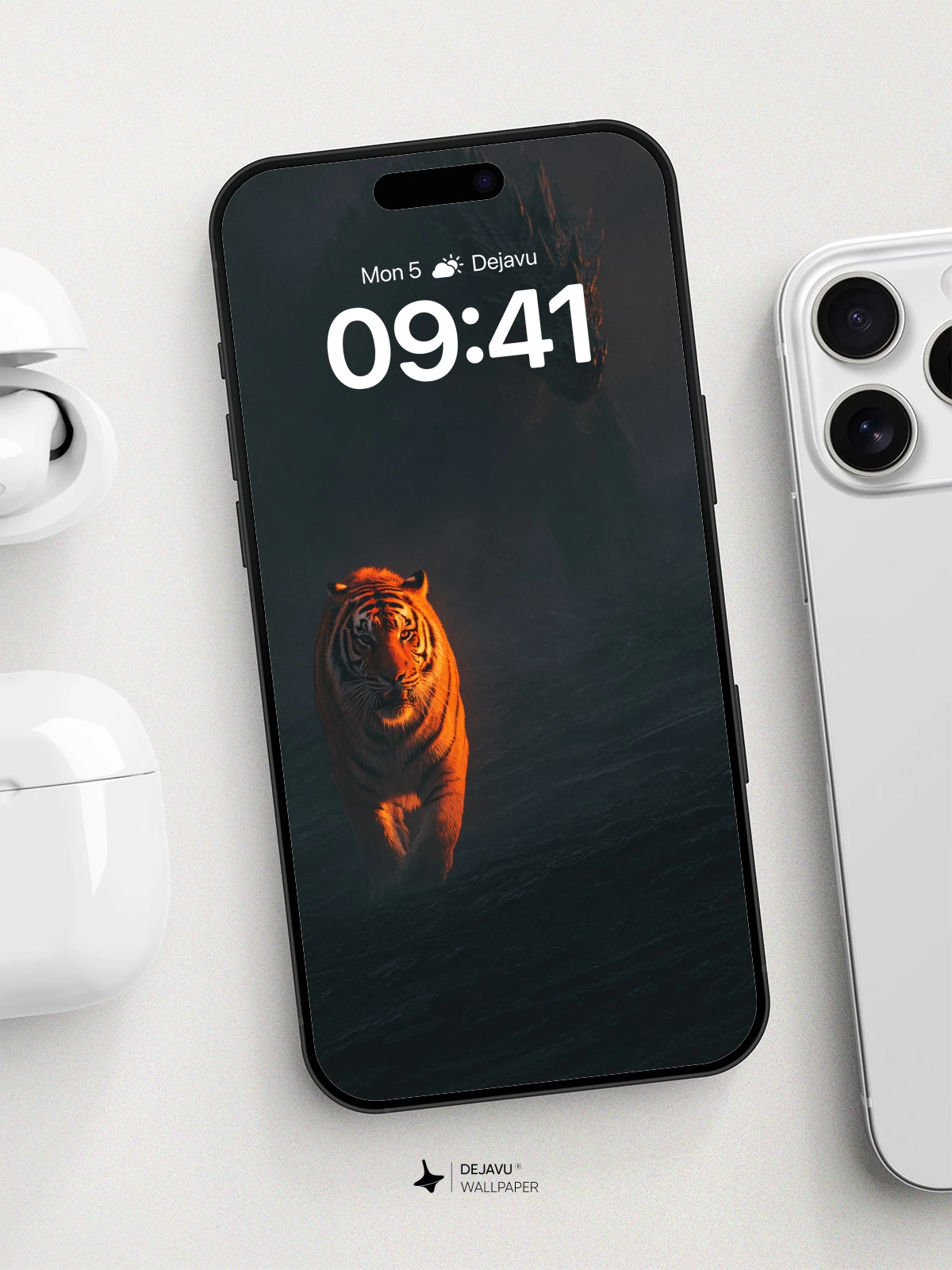 Tiger And Dragon Encounter Wallpaper 8K For iPhone Android
