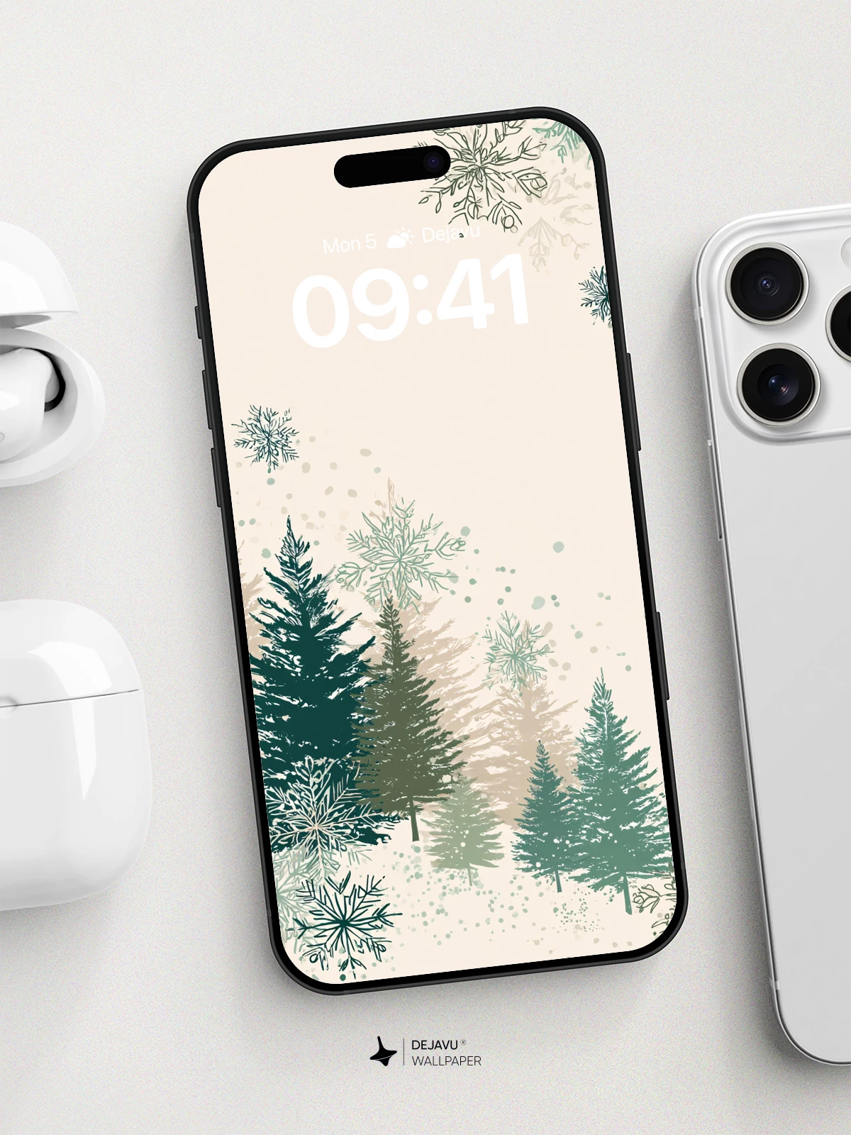 Winter Pine Forest Wallpaper 8K for iPhone and Android