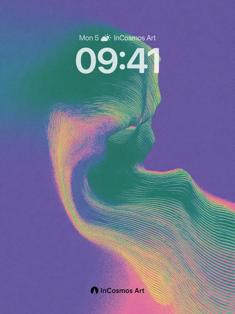 Neon Echo Wallpaper with Flowing Lines