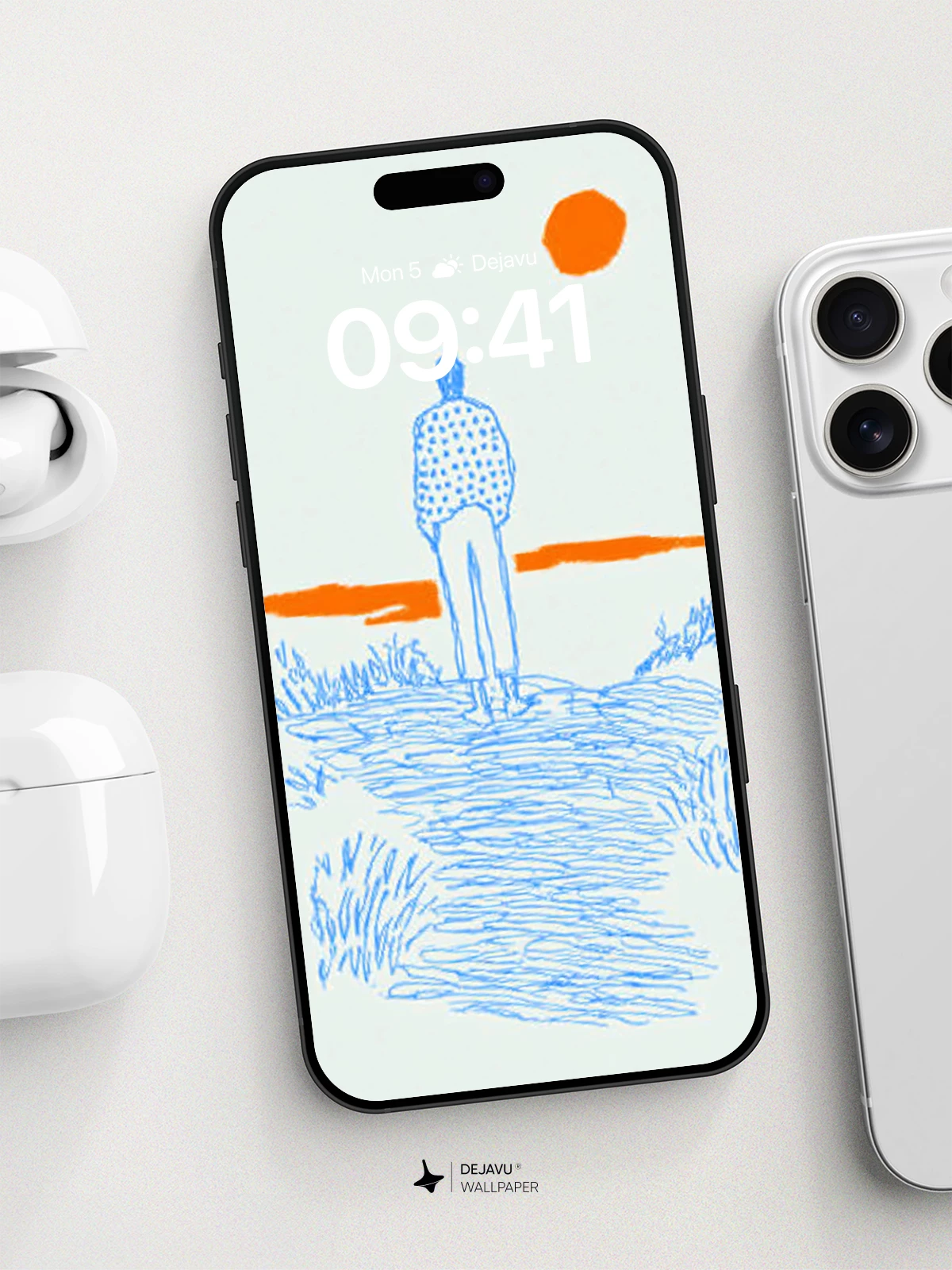 Solitary Figure Sunset Wallpaper 8K for iPhone and Android