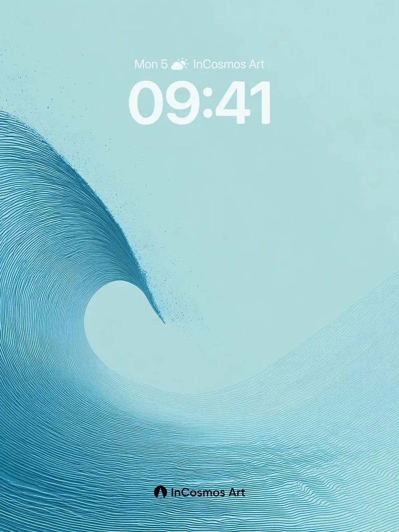 Serene Wave Wallpaper with Hokusai Echoes