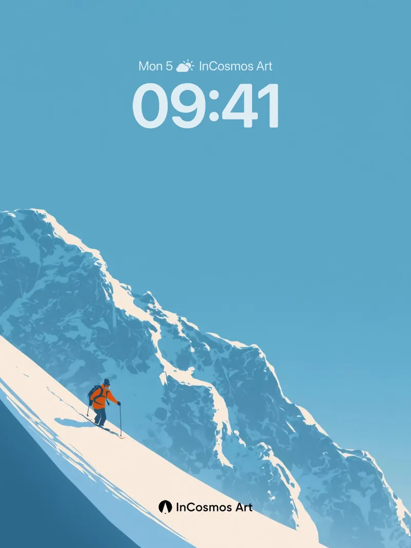 Silent Ascent Wallpaper with Alpine Solitude