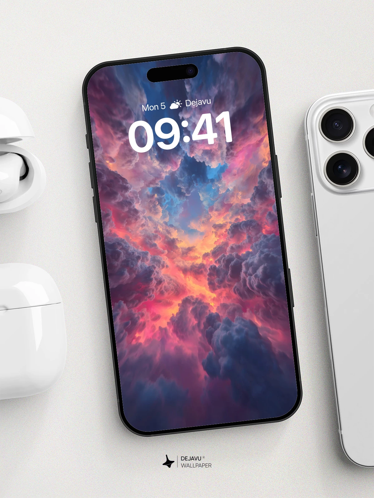 Surreal Cosmic Clouds Wallpaper 8K for iPhone and Android