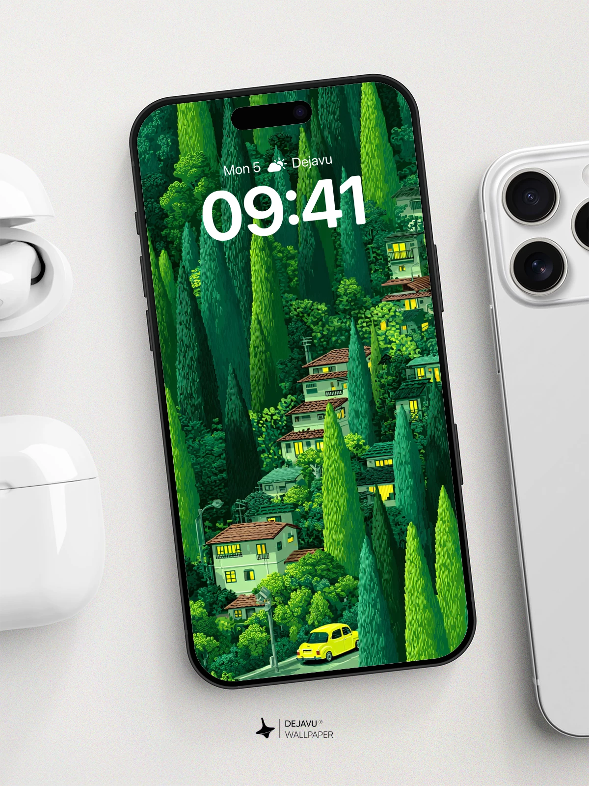 Forest Village Wallpaper 8K for iPhone and Android