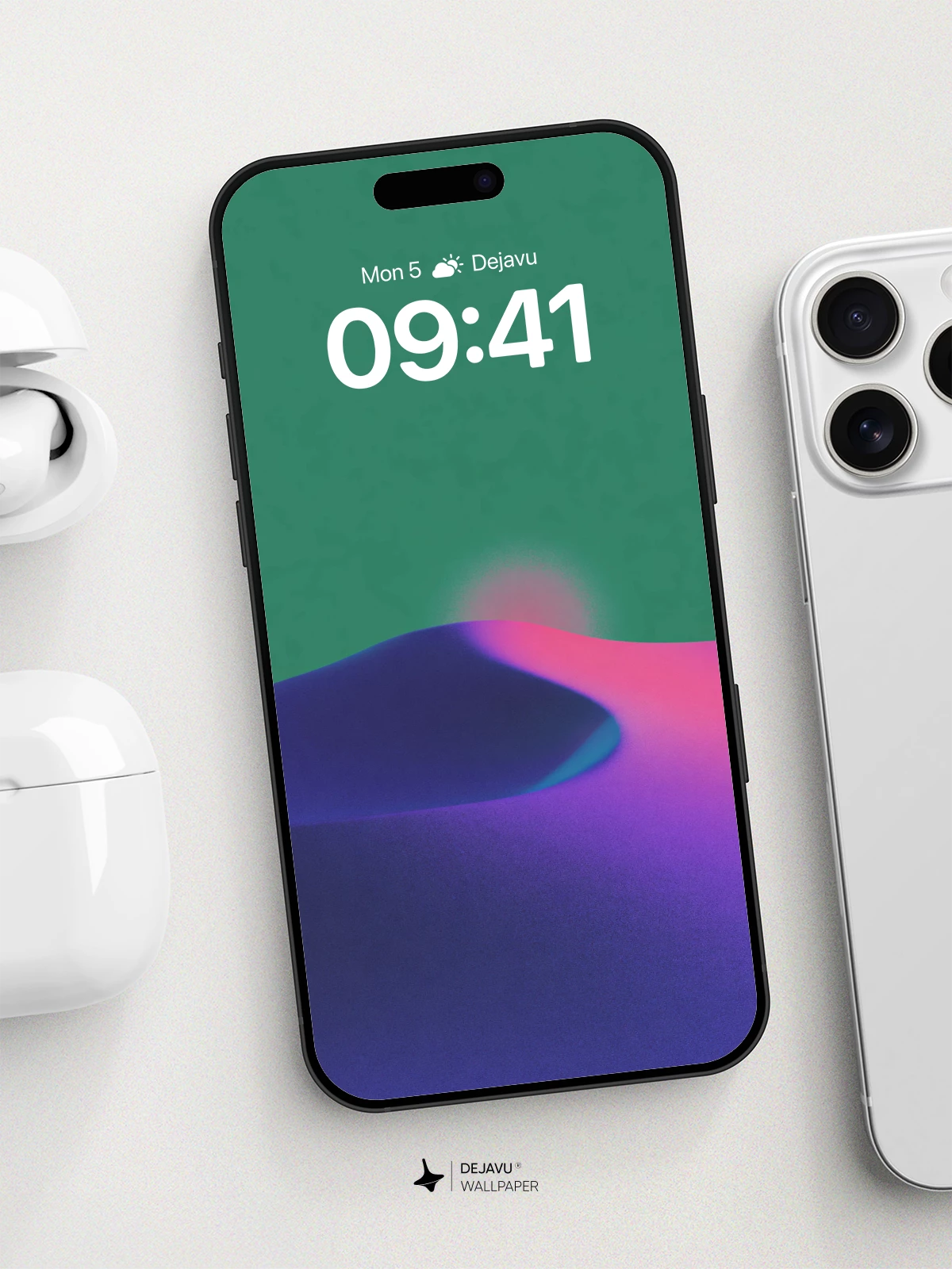 Abstract Gradient Waves Wallpaper 8K for iPhone and Android