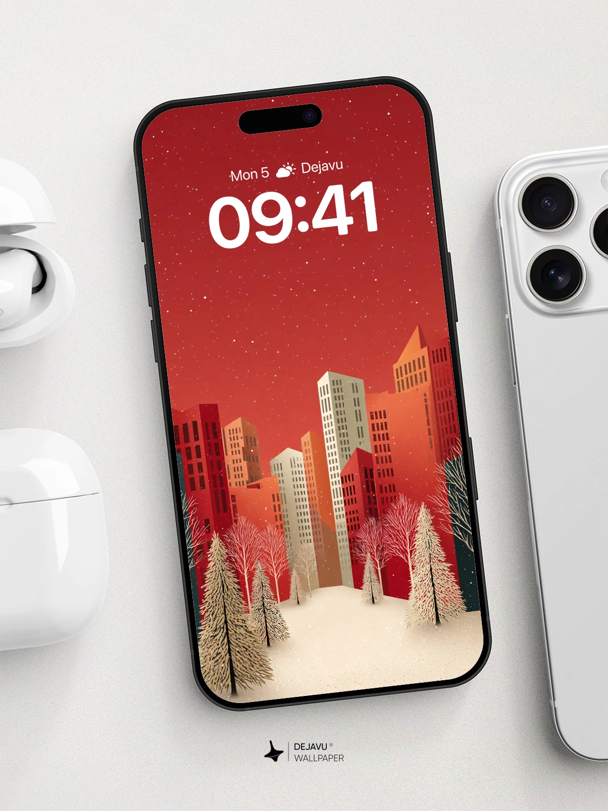 Winter Cityscape Wallpaper 8K for iPhone and Android