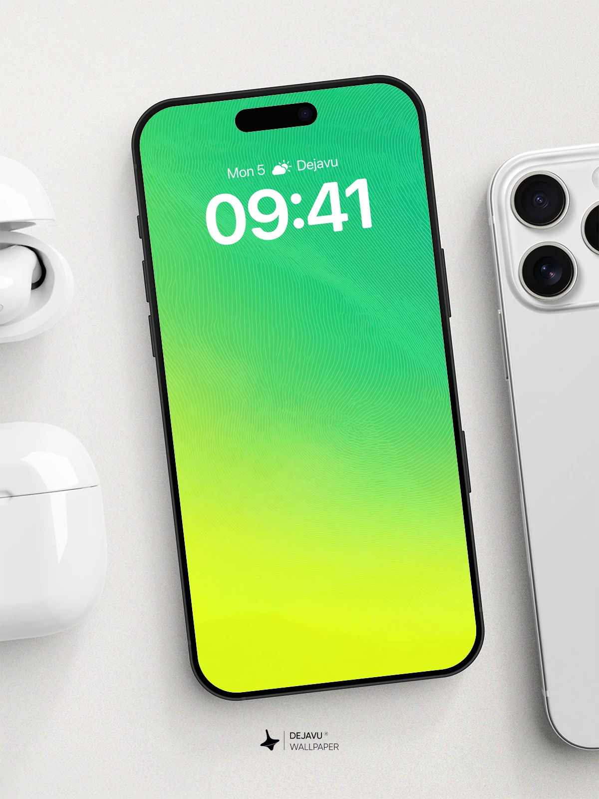 Abstract Gradient Green Wallpaper 8K for iPhone and Android