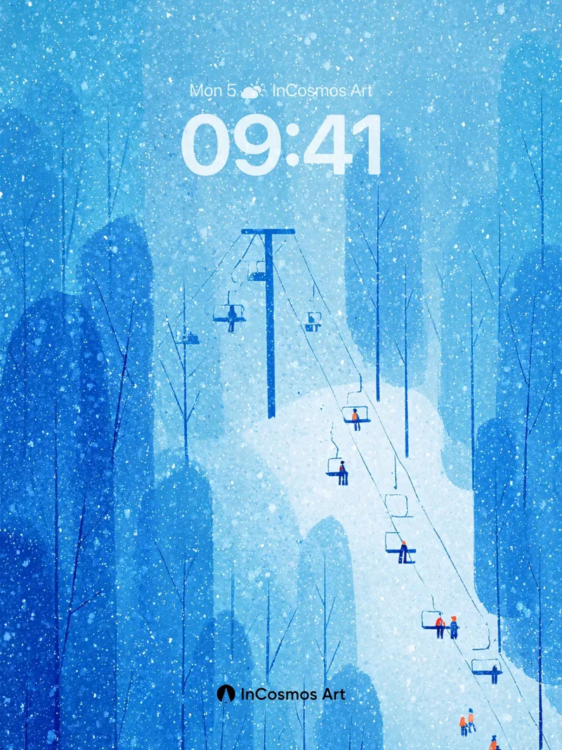 Silent Snowfall Wallpaper with Whispering Pines