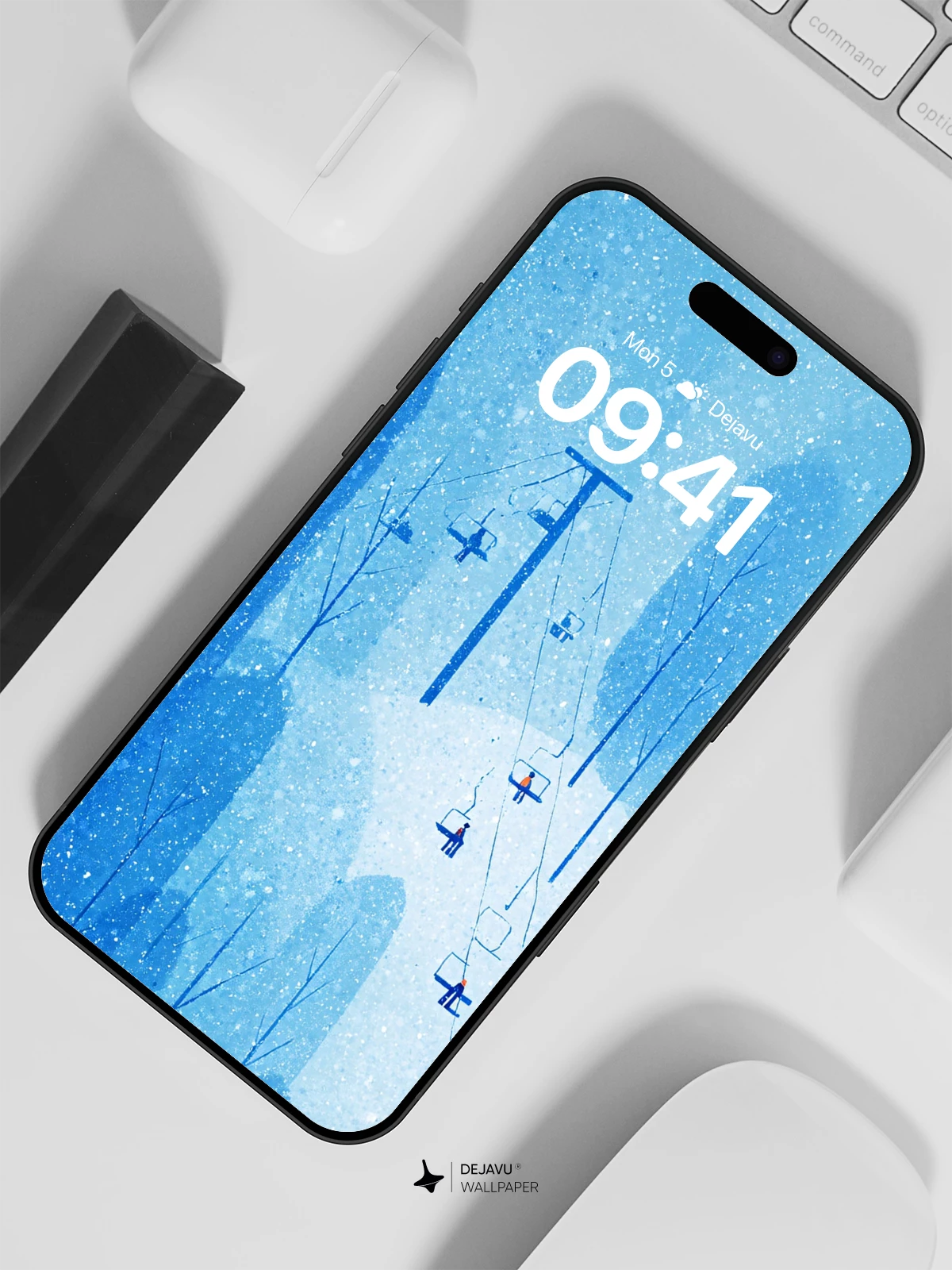 Winter Ski Resort Wallpaper 8K for iPhone and Android
