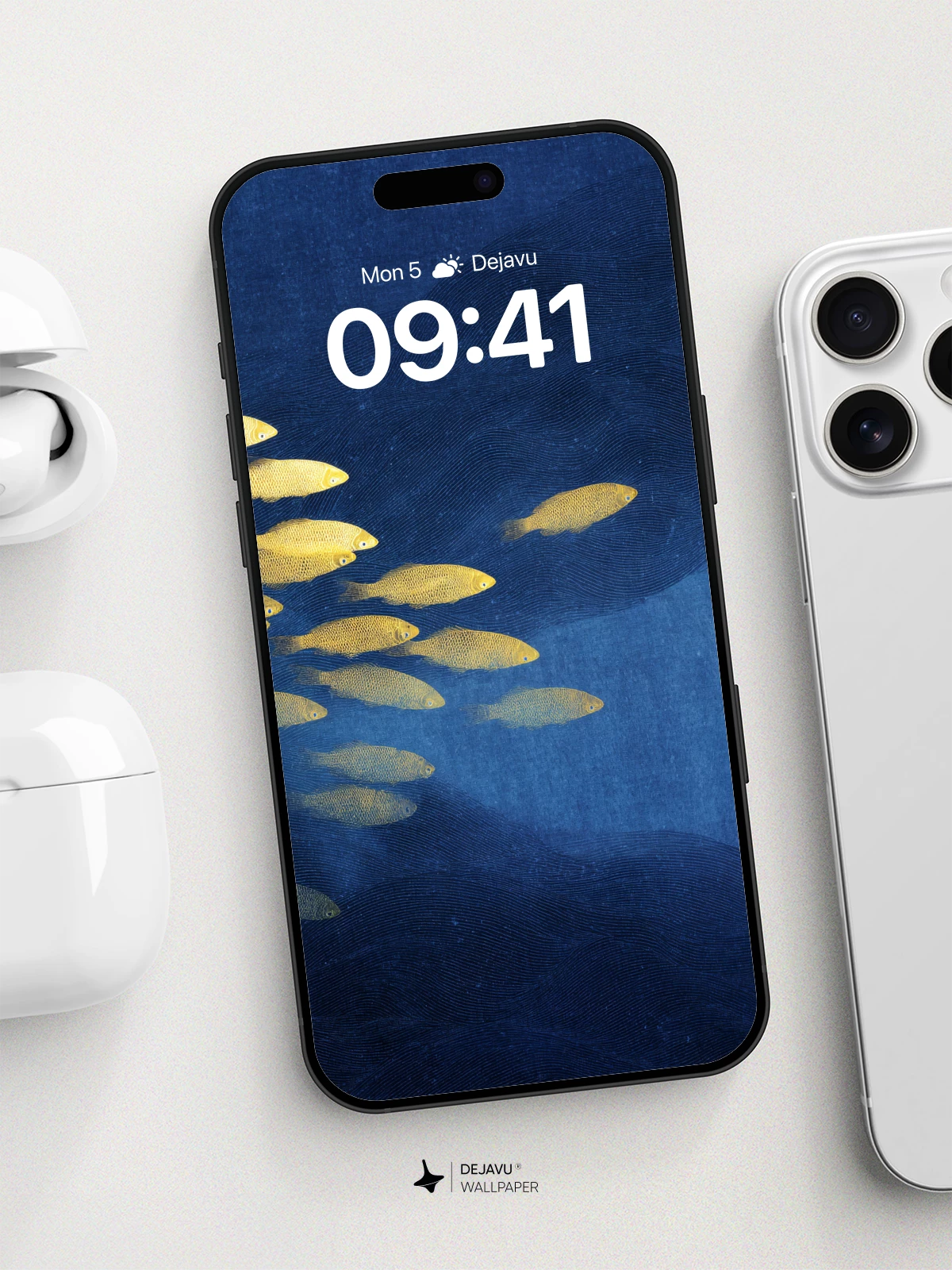 Golden Fish School Wallpaper 8K for iPhone and Android