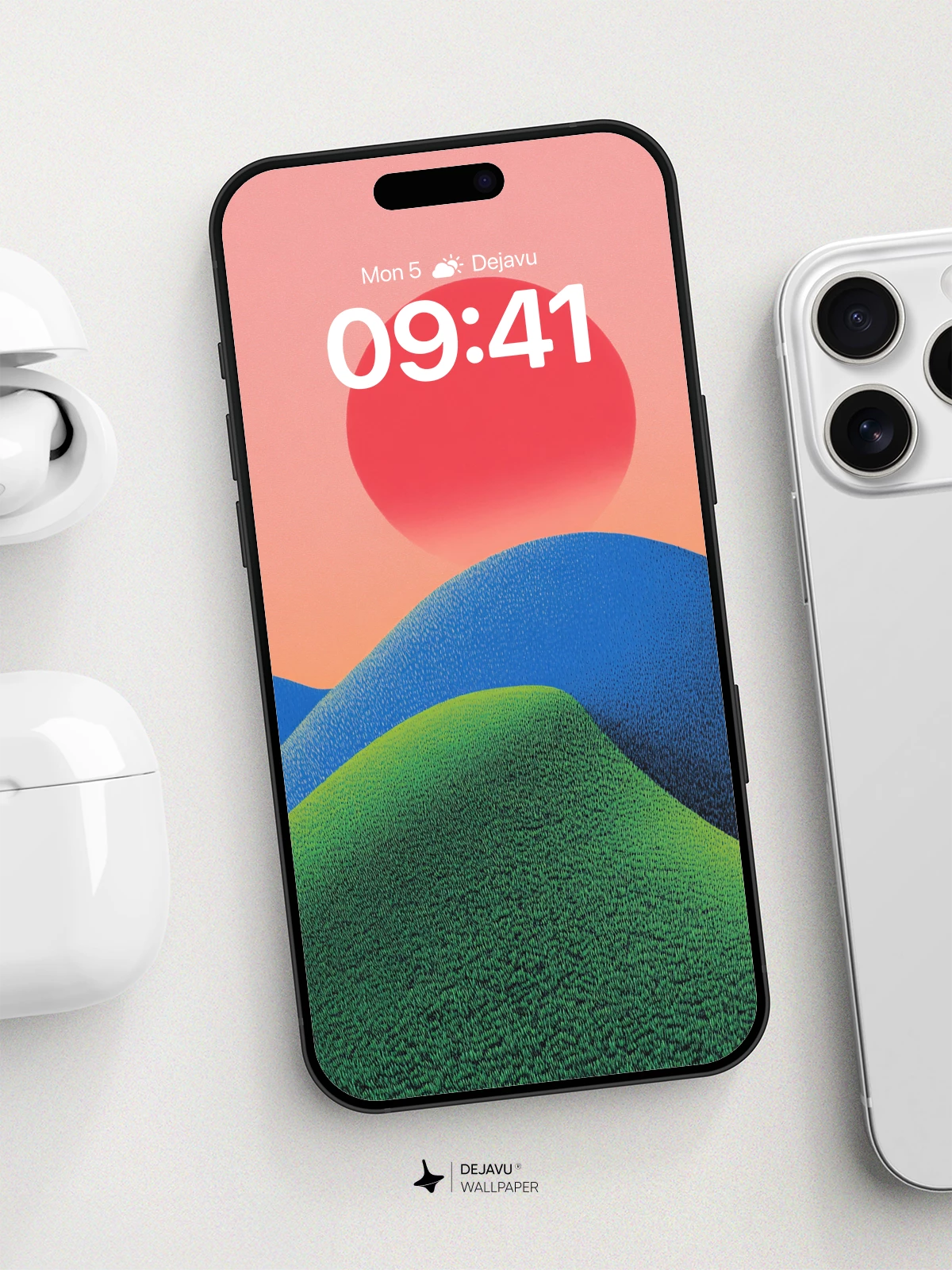 Surreal Mountain Sunset Wallpaper 8K for iPhone and Android