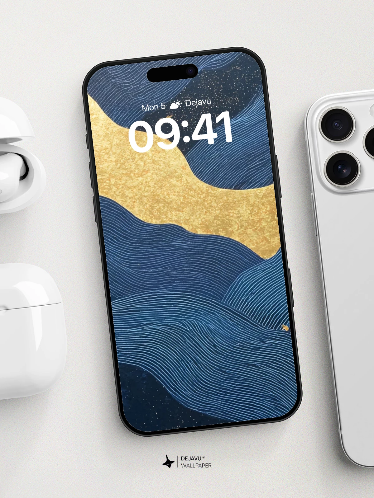 Golden Wave Ocean Wallpaper 8K for iPhone and Android