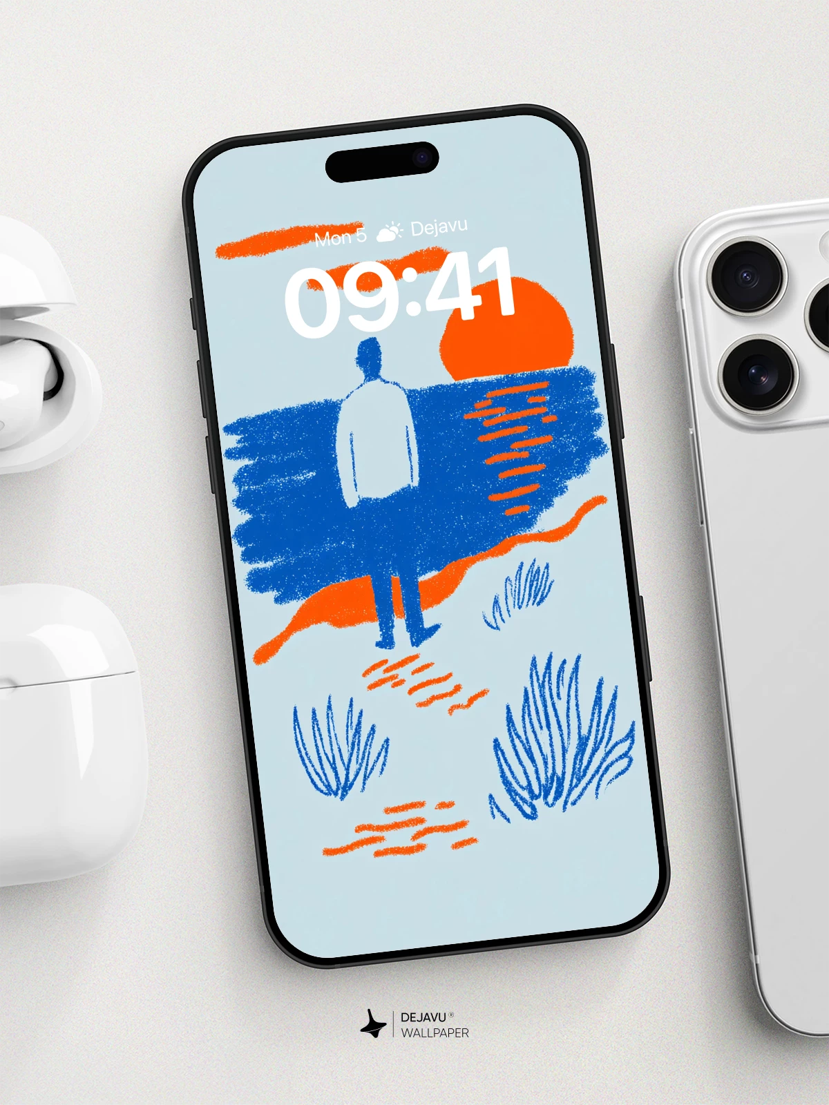 Minimalist Sunset Silhouette Wallpaper 8K for iPhone and Android