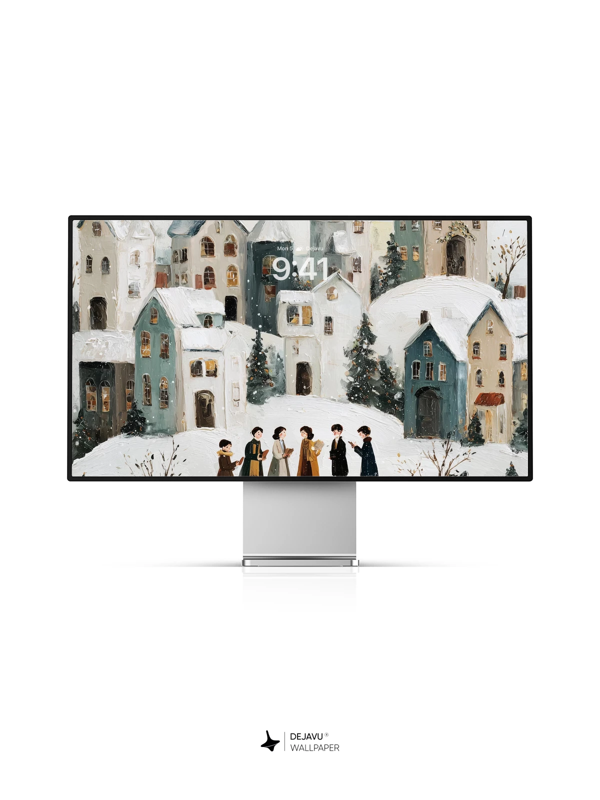 Whimsical Winter Village Wallpaper 8K for iPhone and Android