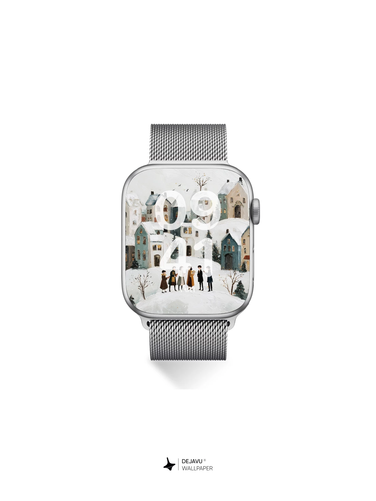 Whimsical Winter Village Wallpaper 8K for iPhone and Android