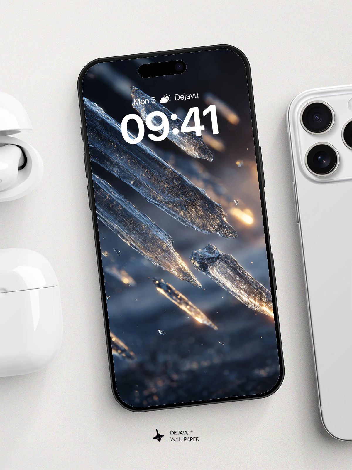 Falling Ice Crystals Wallpaper 8K for iPhone and Android