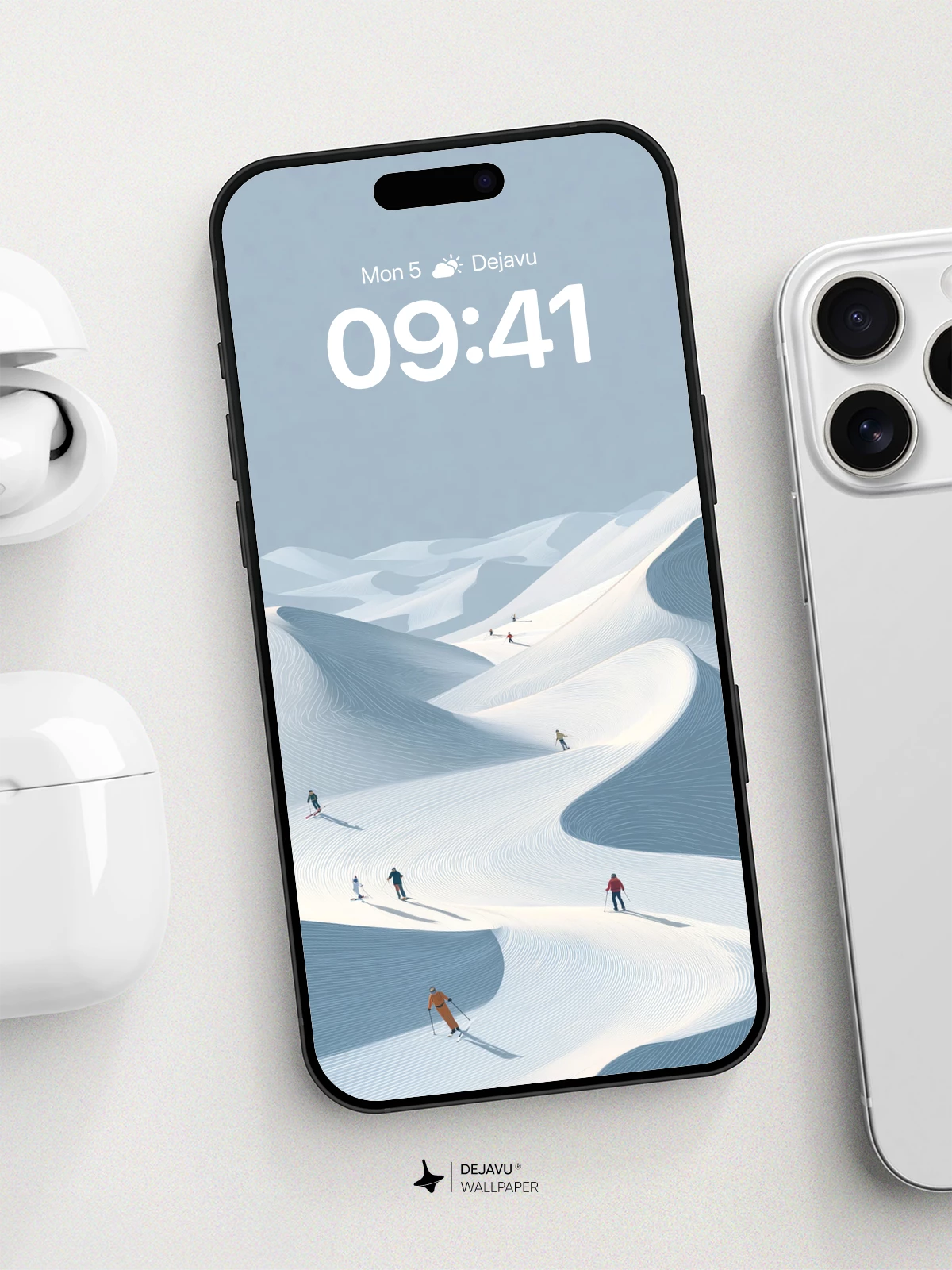 Surreal Snow Dunes Wallpaper 8K for iPhone and Android