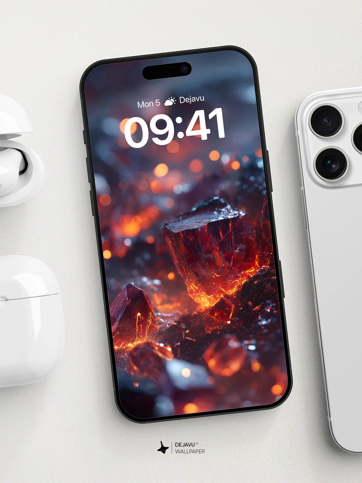 Glowing Crystal Lava Wallpaper 8K for iPhone and Android