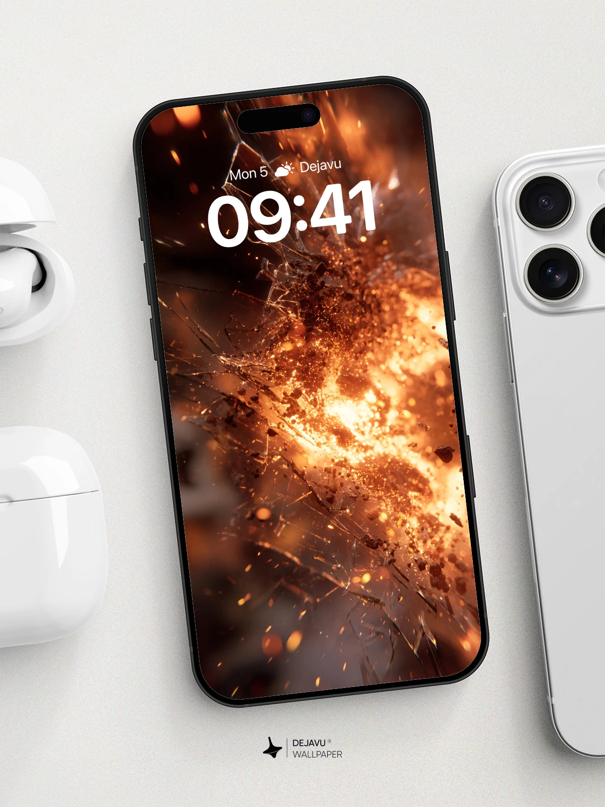 Explosive Glass Shatter Wallpaper 8K for iPhone and Android