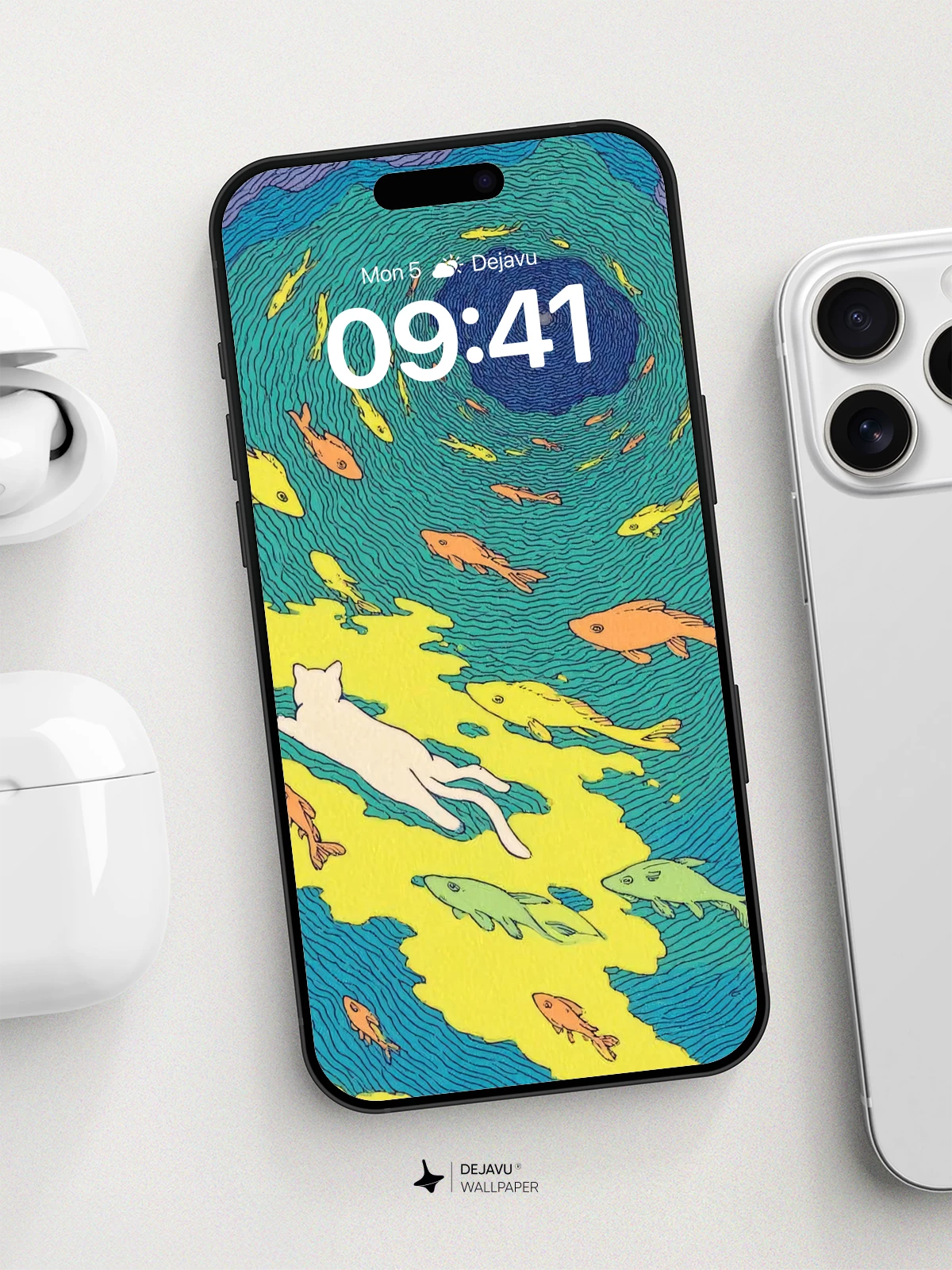 Surreal Fish Abyss Wallpaper 8K for iPhone and Android