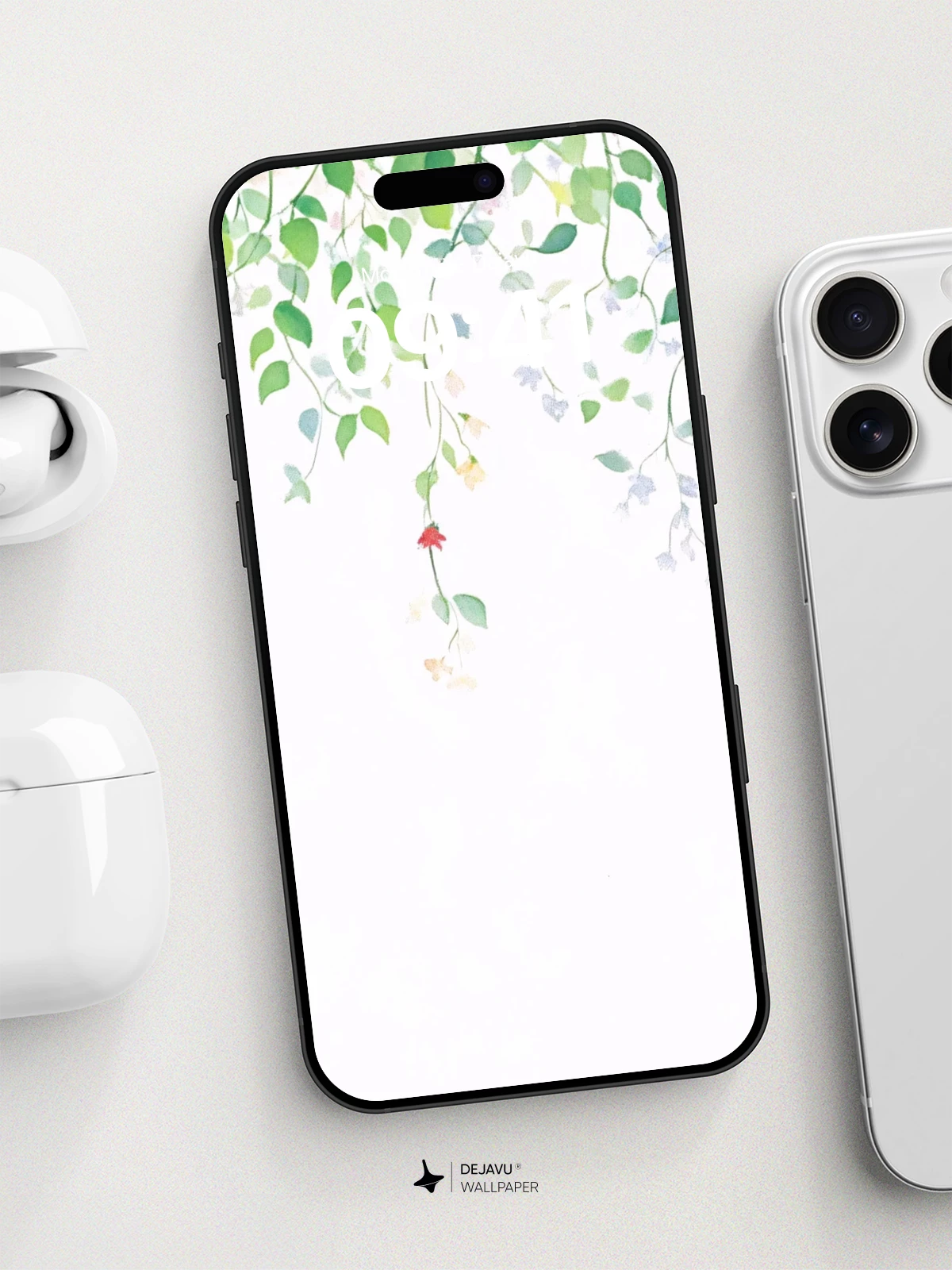 Watercolor Vine Garden Wallpaper 8K for iPhone and Android