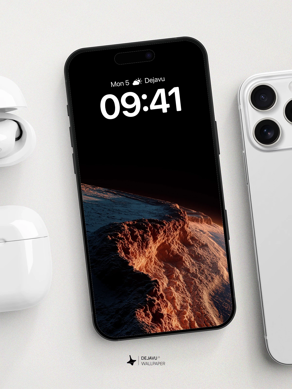 Mars Horizon Eclipse Wallpaper 8K for iPhone and Android