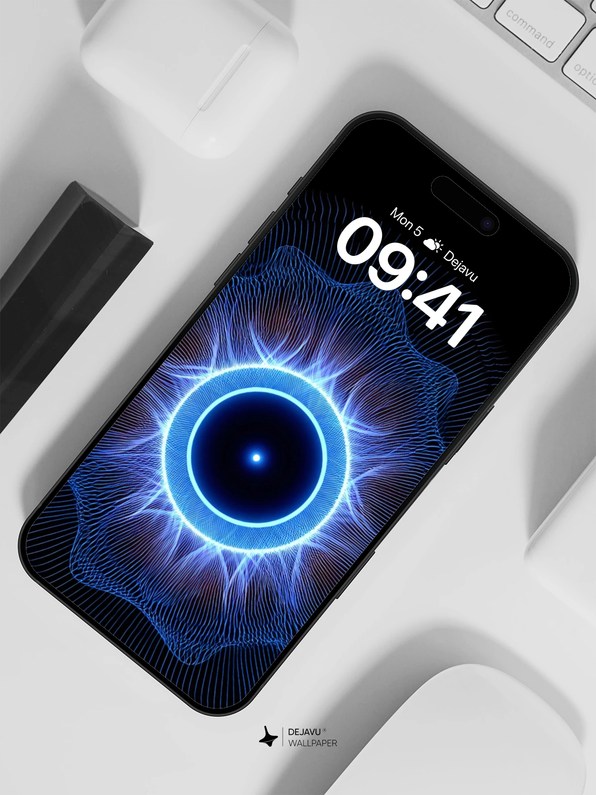 Neon Cosmic Eye Wallpaper 8K for iPhone and Android