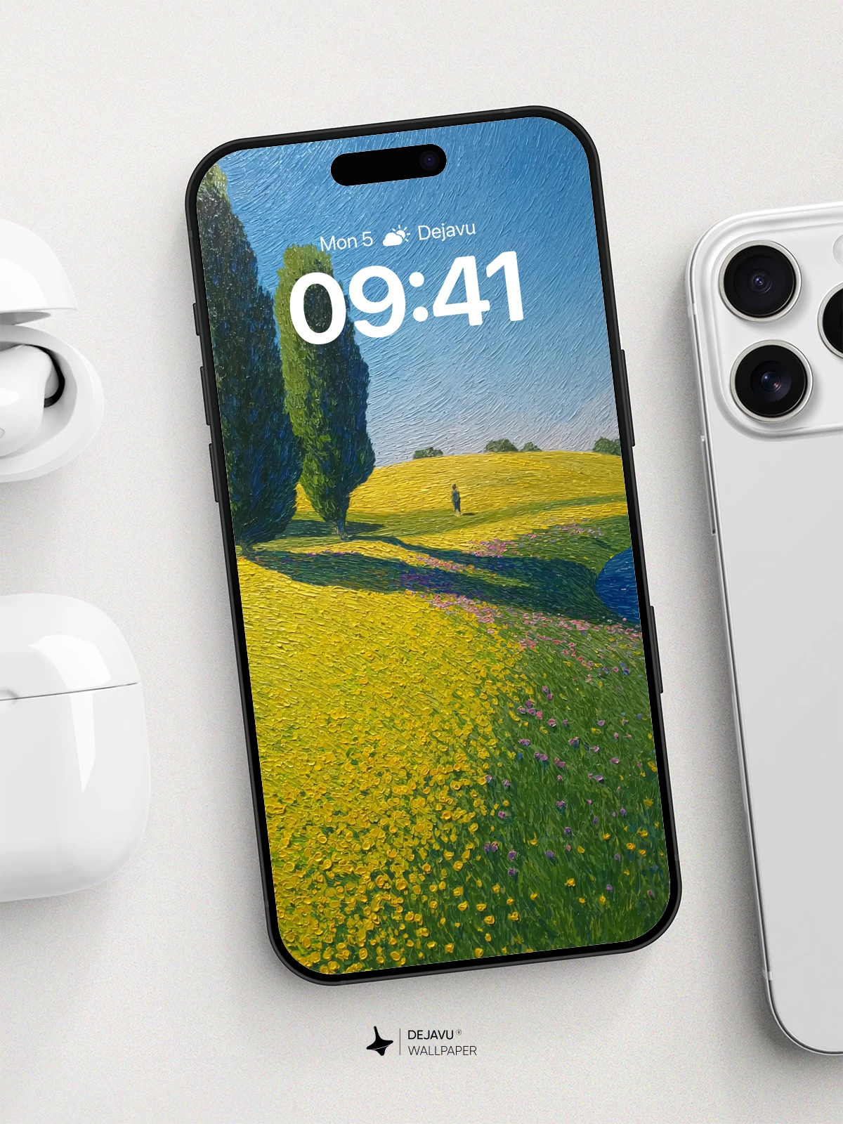 Van Gogh-Inspired Meadow Wallpaper 8K for iPhone and Android