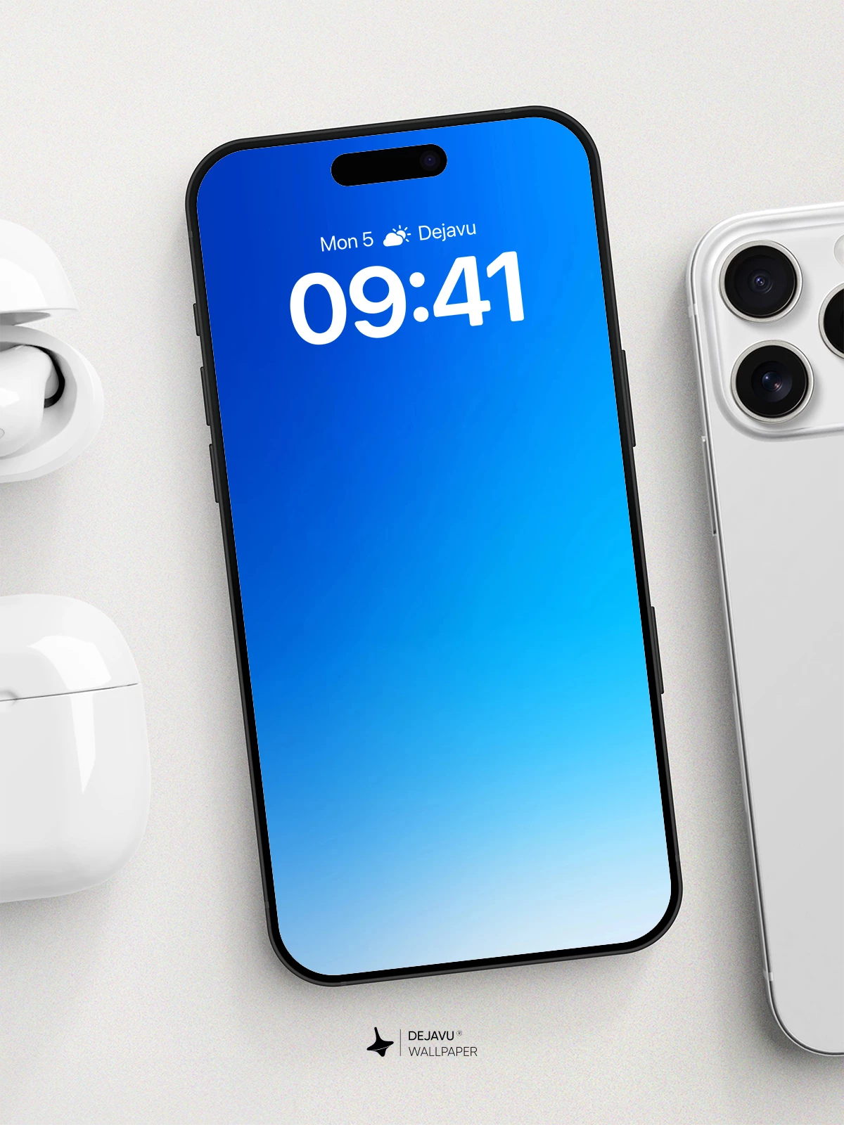 Gradient Blue Sky Wallpaper 8K for iPhone and Android